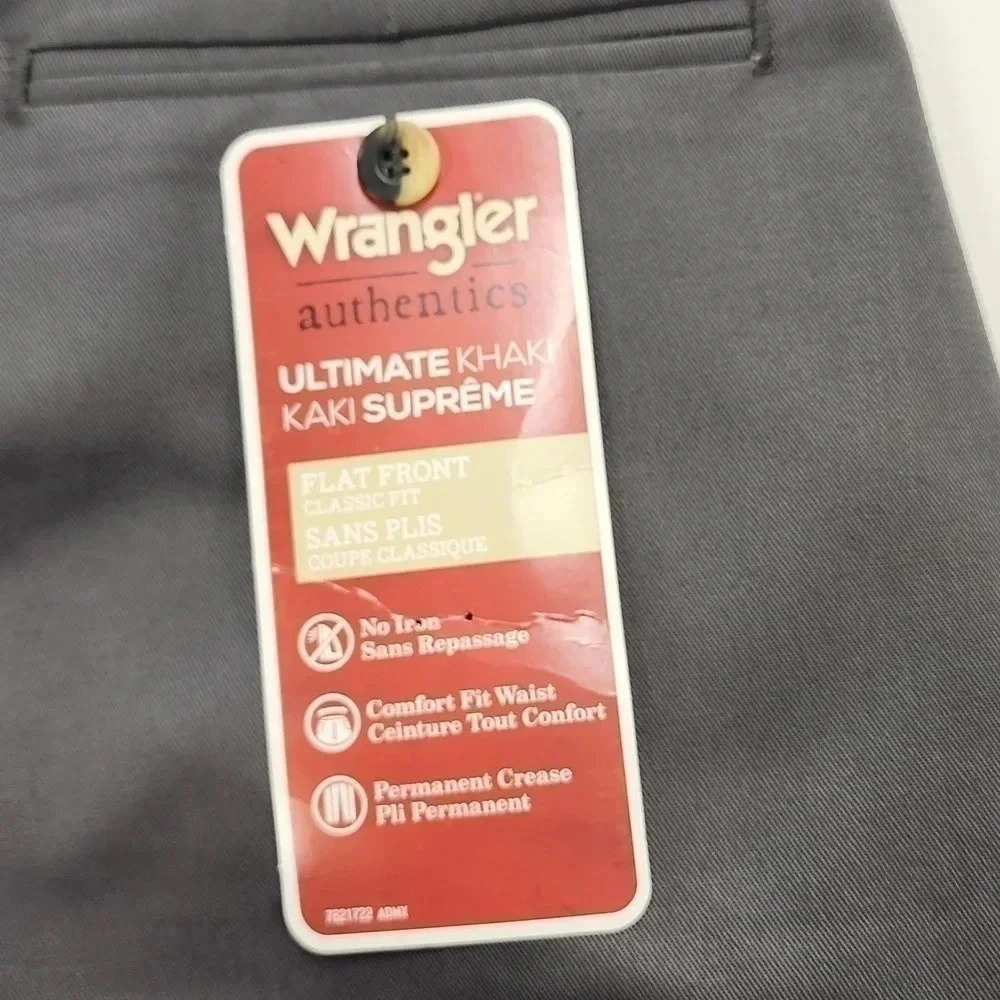 NWT Wrangler Authentic Ultimate Khaki Supreme Men's Dress Pants 40x30 - Picture 8 of 9